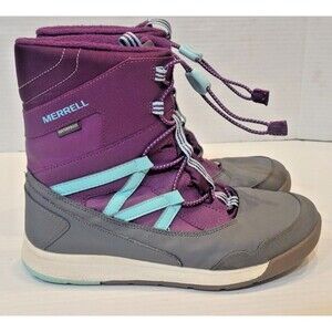 Merrell Snow Crush Waterproof Insulated Purple Blue Boot Youth Girls Size 6M